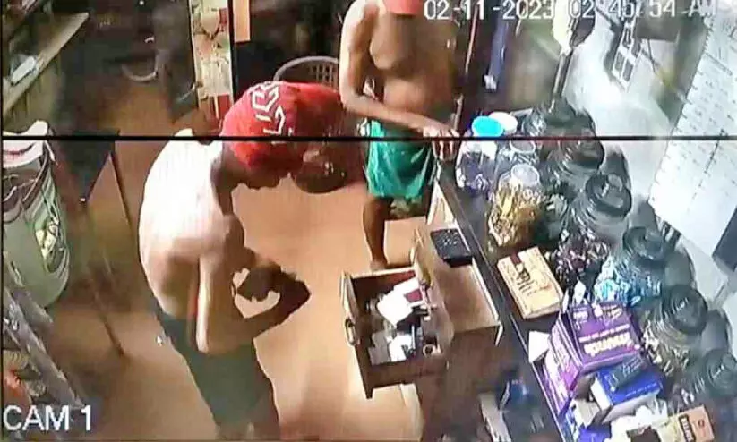 CCTV footage of thief committing robbery