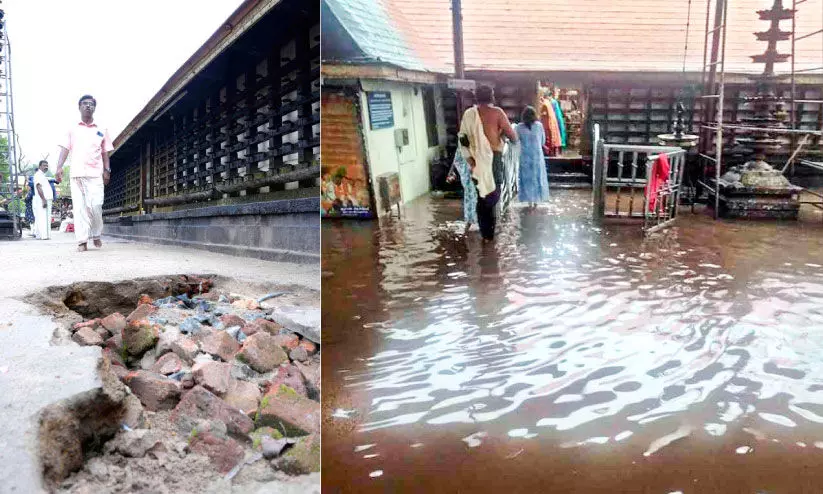 പ്ര​ദ​ക്ഷി​ണ വ​ഴി​യി​ലെ കു​ഴികൾ; ചെട്ടികുളങ്ങര ക്ഷേത്രത്തിലെ ശോച്യാവസ്ഥക്ക്​ പരിഹാരമായില്ല