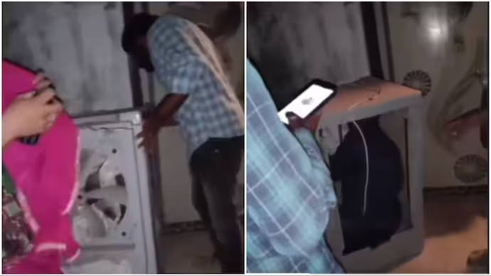 രാത്രി കാമുകിയെ കാണാനെത്തി; വീട്ടുകാരറിഞ്ഞപ്പോൾ കൂളറിനുള്ളിൽ കയറി ഒളിച്ച് യുവാവ് - വിഡിയോ വൈറൽ