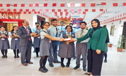 ‘ഹെ​ൽ​പ് ഗ​സ്സ’ കാ​മ്പ​യി​ന് ന്യൂ ​മി​ല്ലേ​നി​യം സ്‌​കൂ​ൾ വി​ദ്യാ​ർ​ഥി​ക​ളു​ടെ ഐ​ക്യ​ദാ​ർ​ഢ്യം