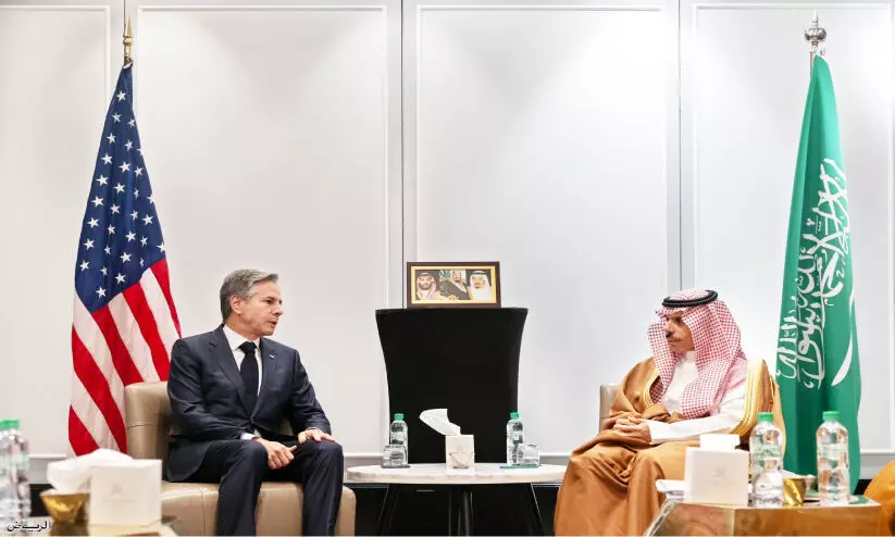 സൗ​ദി വി​ദേ​ശ​കാ​ര്യ മ​ന്ത്രി-​യു.​എ​സ് സ്​​റ്റേ​റ്റ് സെ​ക്ര​ട്ട​റി ച​ർ​ച്ച