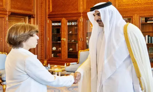 Amir Sheikh Tamim to French Foreign Minister Catherine Colonna  Bin Hamad al-Thani accepts