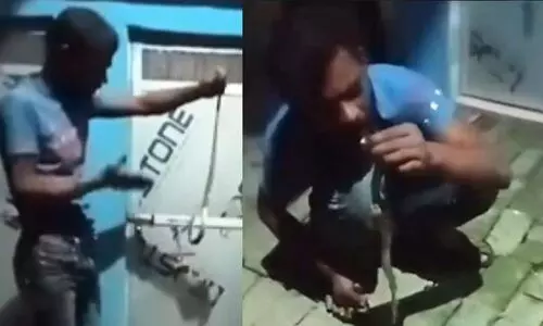 യു.പിയിൽ ‘ശിവാവതാര’മായി പാമ്പിനെ കഴുത്തിലണിഞ്ഞ യുവാവ് കടിയേറ്റു മരിച്ചു