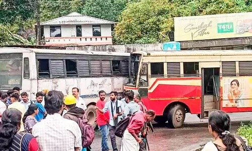 കെ.എസ്.ആർ.ടി.സി ബസുകൾ കൂട്ടിയിടിച്ച് 11 ​പേർക്ക് പരിക്ക്