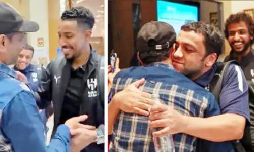 പ്ര​കാ​ശി​നെ അ​ണ​ച്ചു​പി​ടി​ച്ച്​ സൗ​ദി ഫു​ട്ബാ​ൾ താ​ര​ങ്ങ​ൾ