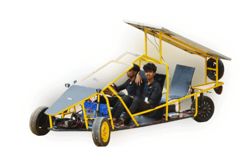 സ്വയം നിർമിച്ച വാഹനത്തിൽ സഞ്ചരിച്ച്​ ആനന്ദും അഭിഷേകും