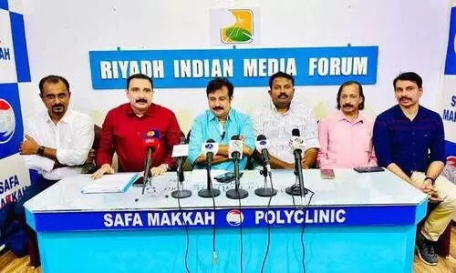 എ.​എം. ആ​രി​ഫ് എം.​പി റി​യാ​ദി​ൽ വാ​ർ​ത്തസ​മ്മേ​ള​ന​ത്തി​ൽ