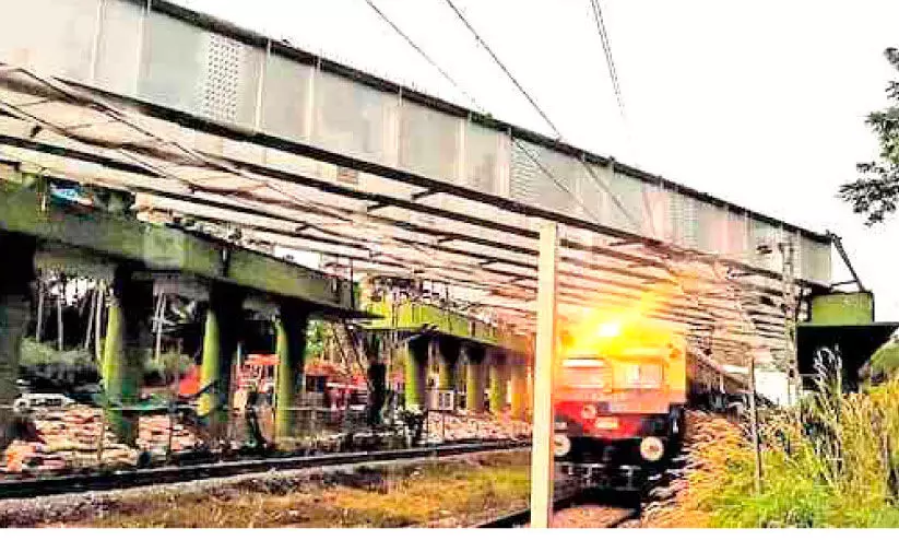 മാഹി ബൈപാസ്; റെയിൽവേ മേൽപാലത്തിൽ ഗർഡറുകൾ സ്ഥാപിക്കൽ പൂർണമായി