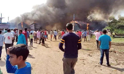 Fire at Udupi Gangoli Jetty
