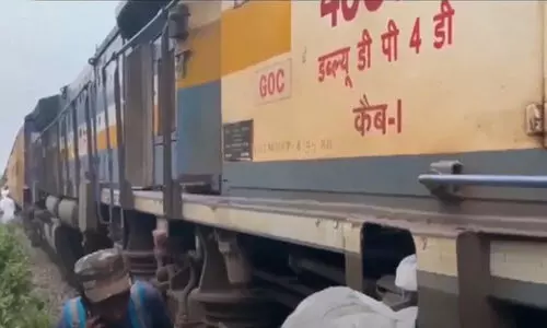 പോത്ത് ട്രാക്കിലേക്ക് ഓടിക്കയറി; ട്രെയിൻ പാളം തെറ്റി, ഒഴിവായത് വൻ അപകടം