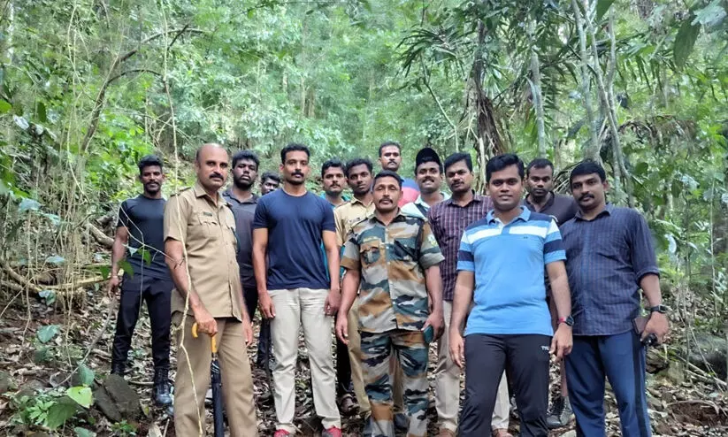 The police and the forest department have started aerial surveillance in the Sabarimala forest area