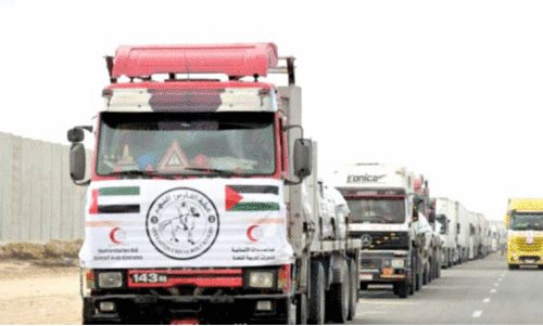 യു.​എ.​ഇ​യി​ൽ​നി​ന്നു​ള്ള ട്ര​ക്കു​ക​ൾ റ​ഫ​യി​ലേ​ക്ക്​ പു​റ​പ്പെ​ട്ടു