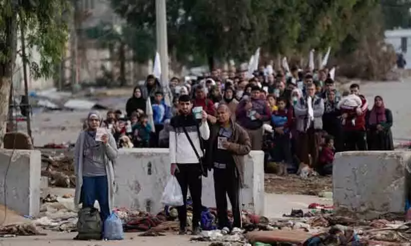 ഗസ്സയിലെ വെടിനിർത്തൽ വൈകും; തടവുകാരെ വെള്ളിയാഴ്ചക്ക് മുമ്പ് മോചിപ്പിക്കില്ലെന്ന് ഇസ്രായേൽ ഗസ്സയിലെ വെടിനിർത്തൽ വൈകും; തടവുകാരെ വെള്ളിയാഴ്ചക്ക് മുമ്പ് മോചിപ്പിക്കില്ലെന്ന് ഇസ്രായേൽ