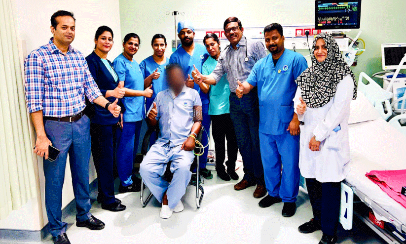 അ​തി​വേ​ഗ ഇ​ട​പെ​ട​ൽ, ഹൃ​ദ​യാ​ഘാ​തം സം​ഭ​വി​ച്ച രോ​ഗി​യു​ടെ ജീ​വ​ൻ ര​ക്ഷി​ച്ച് ആ​സ്റ്റ​ർ റോ​യ​ൽ അ​ൽ​റ​ഫ ഹോ​സ്പി​റ്റ​ൽ