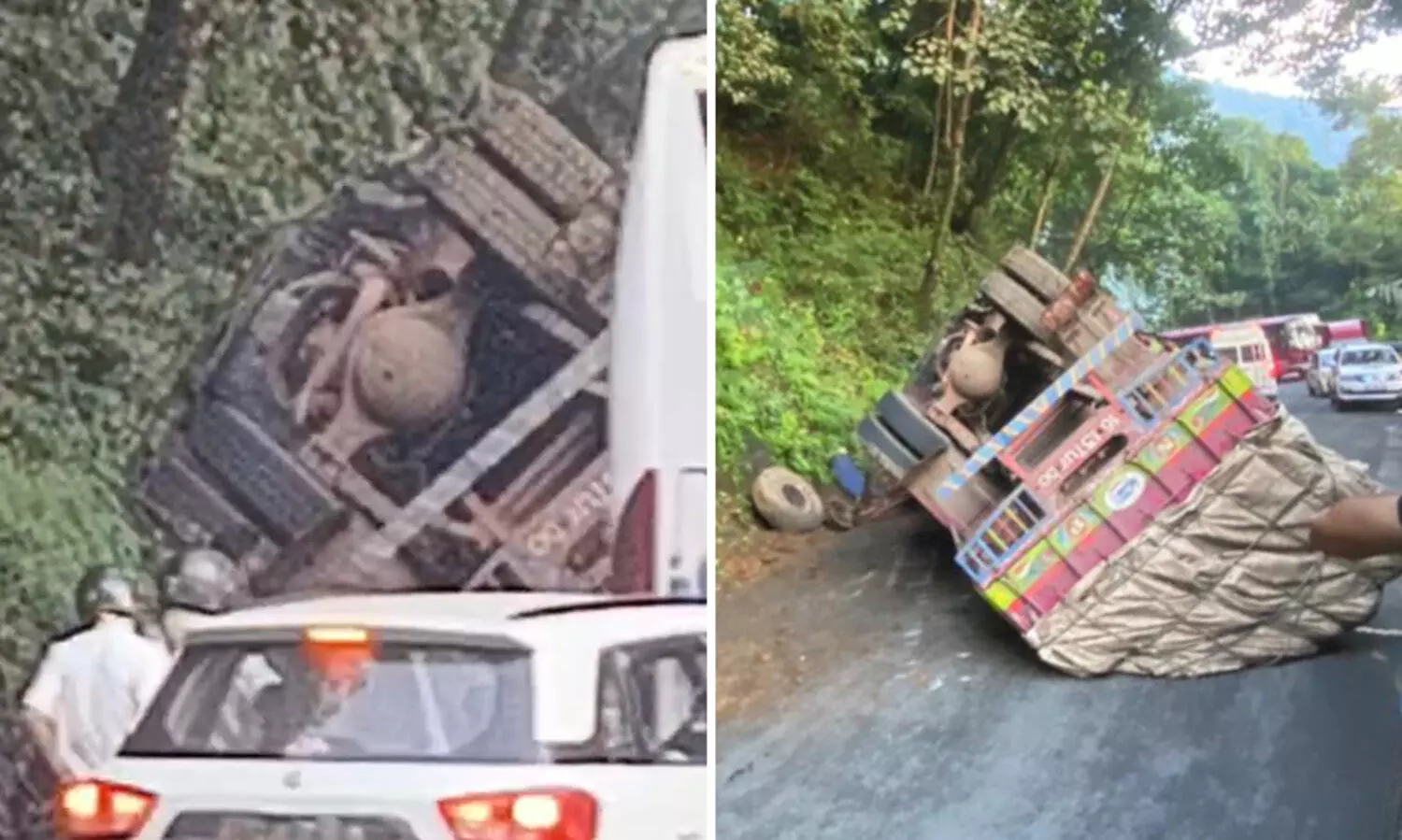 താമരശ്ശേരി ചുരത്തിൽ ചരക്കുലോറി മറിഞ്ഞു