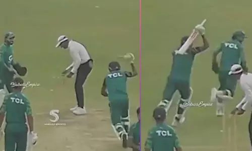 ബാറ്റുമായി റിസ്‌വാനെ അടിക്കാൻ പിന്നാലെ ഓടുന്ന ബാബർ! പരിശീലന മത്സരത്തിനിടയിലെ രംഗം വൈറൽ -വിഡിയോ