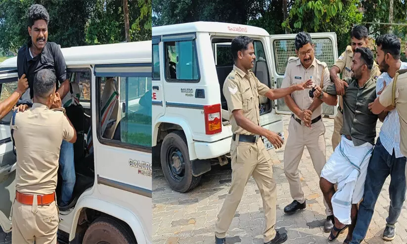 മുഖ്യമന്ത്രിക്കും സംഘത്തിനും പൊന്നാനിയിൽ കരി​​ങ്കൊടി