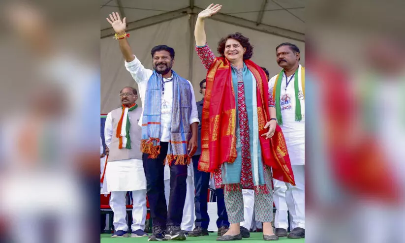 Congress General Secretary Priyanka Gandhi along with PCC President Revanth Reddy to contest in Telangana Kodangal Congress General Secretary Priyanka Gandhi along with PCC President Revanth Reddy to contest in Telangana Kodangal