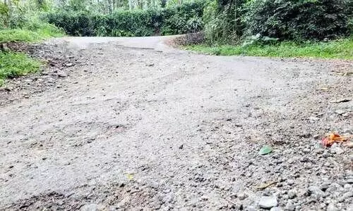 കാ​ല്‍ന​ട​യാ​ത്ര പോ​ലും അ​സാ​ധ്യ​മാ​യ മ​ന്നാ​ക്കു​ടി- പാ​മ്പാ​ടും​പാ​റ റോ​ഡ്