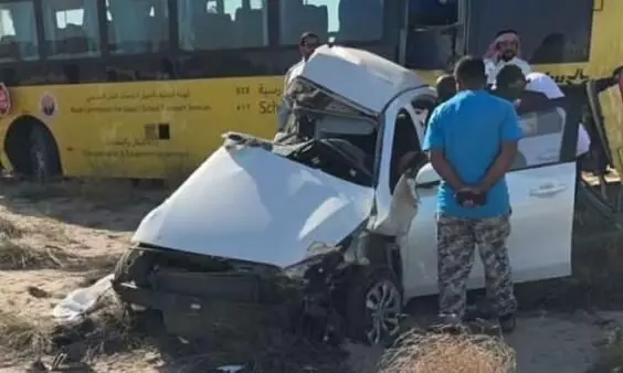 ജുബൈലിൽ സ്കൂൾ ബസും കാറും കൂട്ടിയിടിച്ച് മൂന്ന് വിദ്യാർഥിനികൾ മരിച്ചു ജുബൈലിൽ സ്കൂൾ ബസും കാറും കൂട്ടിയിടിച്ച് മൂന്ന് വിദ്യാർഥിനികൾ മരിച്ചു