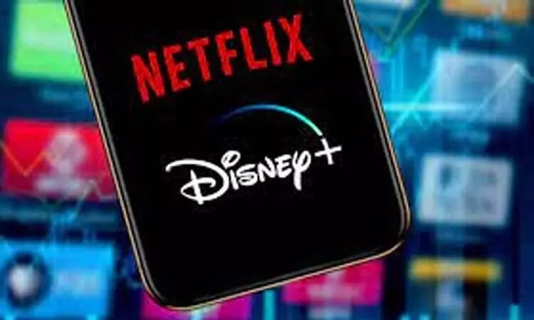 mobile screen showing netflix disney plus