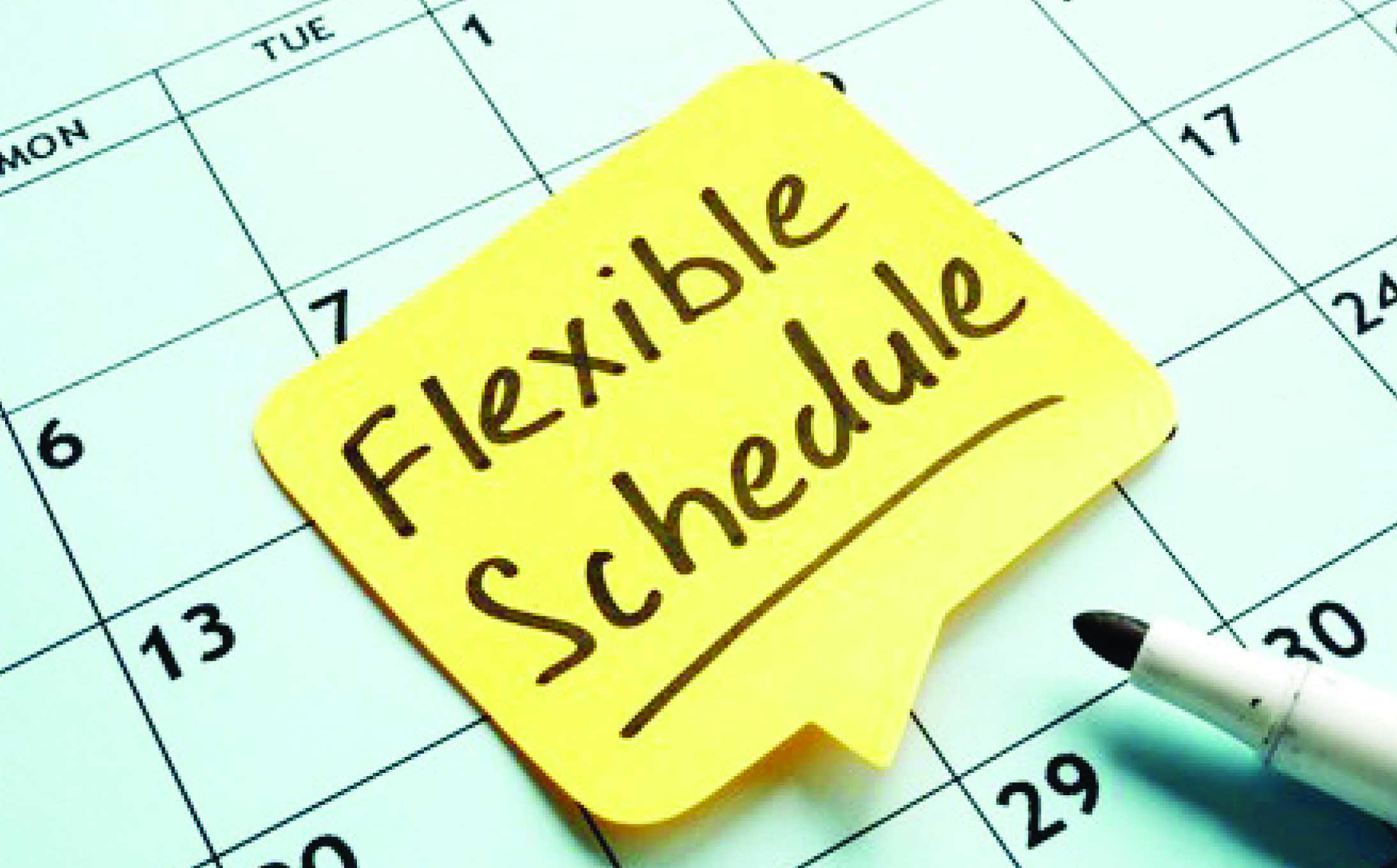 ഫ്ലെക്സിബിൾ പ്രവൃത്തിസമയത്തിന് രൂപരേഖയായി ഫ്ലെക്സിബിൾ പ്രവൃത്തിസമയത്തിന് രൂപരേഖയായി