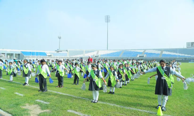 Children at Salmiya Indian Public School Sports Fair
