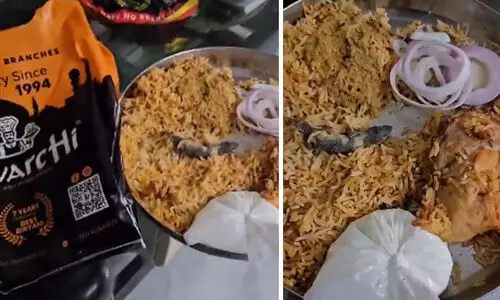 ഹൈദരാബാദ് ബിരിയാണിയിൽ പല്ലി; ദൃശ്യങ്ങൾ വൈറൽ