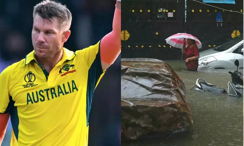 ‘സഹായിക്കാൻ നമുക്ക് ഒരുമിച്ച് നില്‍ക്കാം’; ചെന്നൈയിൽ ദുരിതമനുഭവിക്കുന്നവരെ ചേർത്തുപിടിച്ച് ഡേവിഡ് വാർണർ