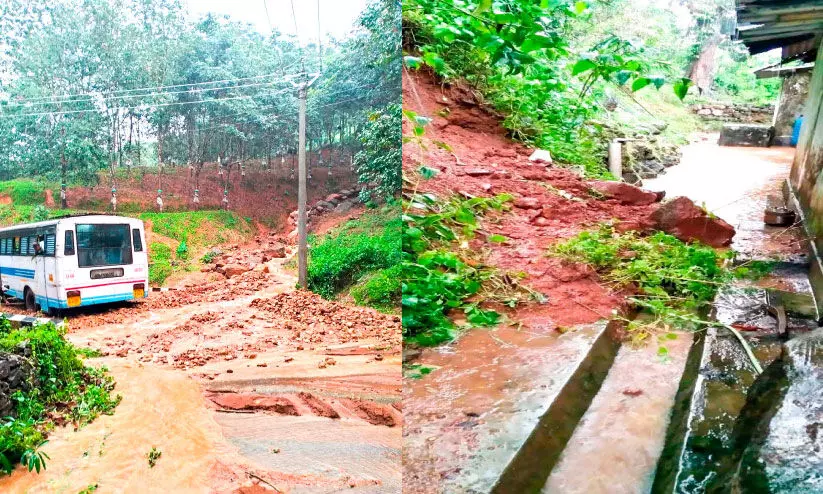 നാഗമലയിൽ ഉരുൾപൊട്ടൽ: വീടുകളും കൃഷിയും നശിച്ചു നാഗമലയിൽ ഉരുൾപൊട്ടൽ: വീടുകളും കൃഷിയും നശിച്ചു