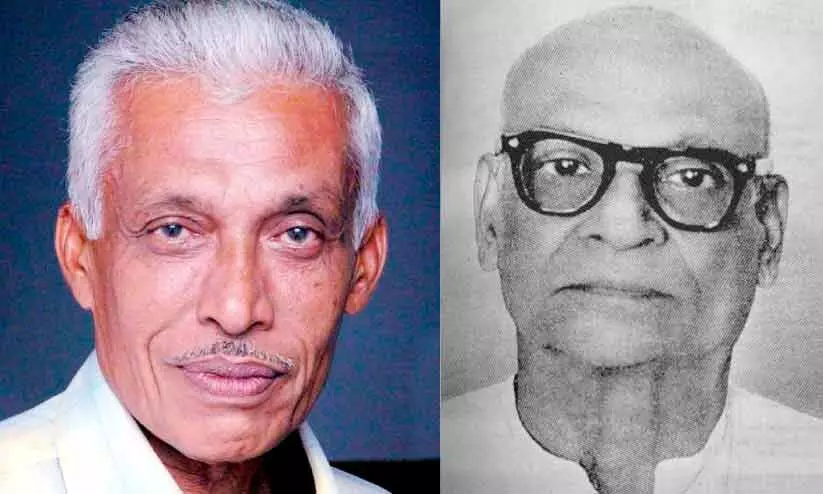 ഫോ​ട്ടോ​ഗ്രാ​ഫ​ർ പി. ​വി​ശ്വ​നാ​ഥ​ൻ, മാ​തൃ​ഭൂ​മി മാ​നേ​ജ​ർ എ​ൻ. കൃ​ഷ്ണ​ൻ​നാ​യ​ർ