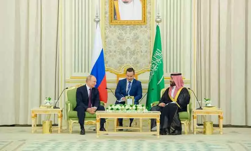 Russian President Vladimir Putin meets Saudi Crown Prince Mohammed bin Salman in Riyadh
