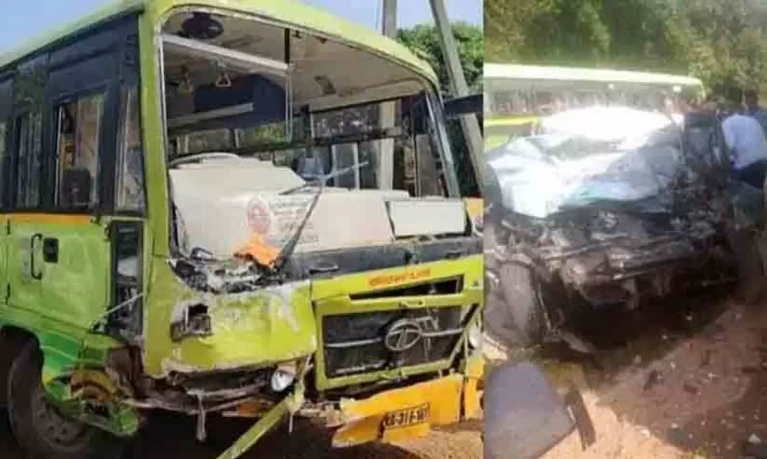 കാറിൽ ബസിടിച്ച് അഞ്ചു പേർ മരിച്ചു