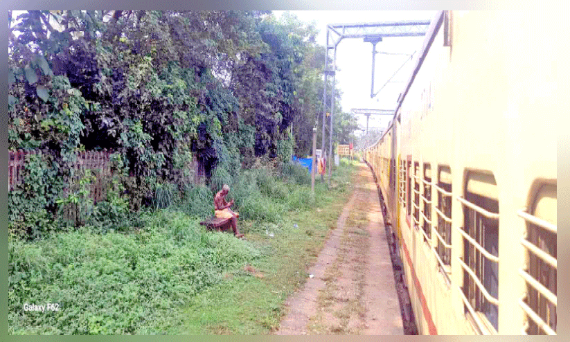 കാ​ടു ക​യ​റി​യ എ​ട​ക്കാ​ട് റെ​യി​ൽ​വേ സ്റ്റേ​ഷ​ൻ