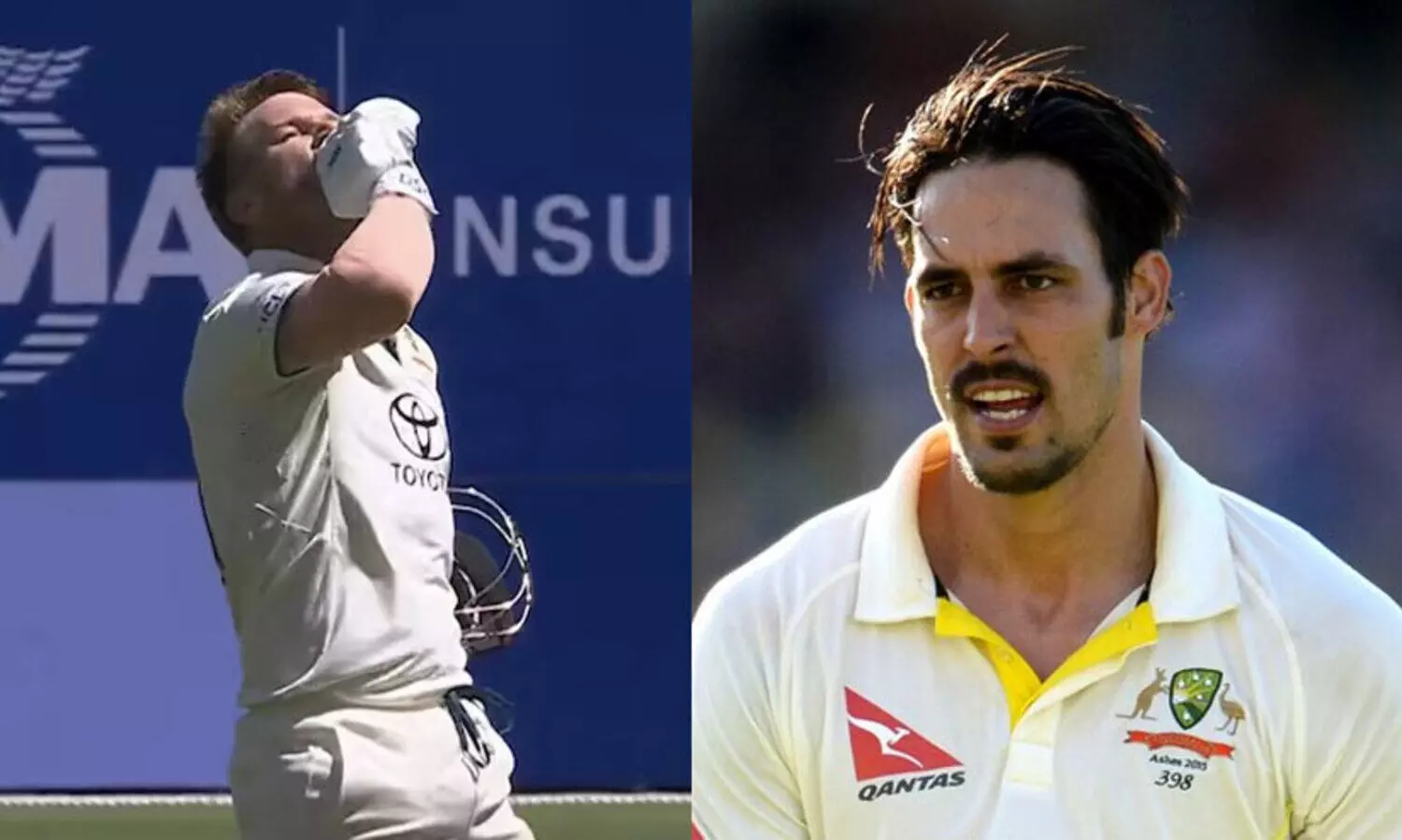 ഉശിരൻ സെഞ്ച്വറിയടിച്ച് വാർണറുടെ ആഘോഷം; മിച്ചൽ ജോൺസനുള്ള ‘സമർപ്പണ’മെന്ന് സമൂഹ മാധ്യമങ്ങൾ