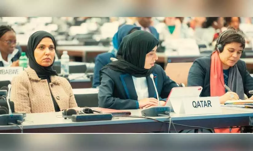 ജനീവയിൽ നടന്ന ഗ്ലോബൽ റെഫ്യൂജി ഫോറത്തിൽ ഖത്തർ വിദേശകാര്യ മന്ത്രാലയം അന്താരാഷ്ട്ര സഹകരണ സഹമന്ത്രി ലുൽവ ബിൻത് റാഷിദ് അൽ ഖാതിർ സംസാരിക്കുന്നു ജനീവയിൽ നടന്ന ഗ്ലോബൽ റെഫ്യൂജി ഫോറത്തിൽ ഖത്തർ വിദേശകാര്യ മന്ത്രാലയം അന്താരാഷ്ട്ര സഹകരണ സഹമന്ത്രി ലുൽവ ബിൻത് റാഷിദ് അൽ ഖാതിർ സംസാരിക്കുന്നു