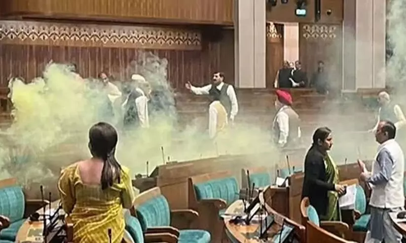 പാർലമെന്റിലെ സുരക്ഷാ വീഴ്ച: പ്രതികൾ പുകത്തോക്ക് ഒളിപ്പിച്ചത് വിദഗ്ധമായി -എഫ്.ഐ.ആർ