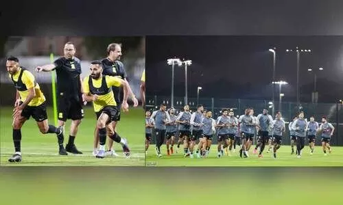 വെ​ള്ളി​യാ​ഴ്​​ച ഏ​റ്റു​മു​ട്ടു​ന്ന സൗ​ദി​യു​ടെ അ​ൽ​ഇ​ത്തി​ഹാ​ദും ഇൗ​ജി​പ്​​തി​ലെ അ​ൽ​അ​ഹ്​​ലി​യും ടീ​മു​ക​ൾ പ​രി​ശീ​ല​ന​ത്തി​ൽ