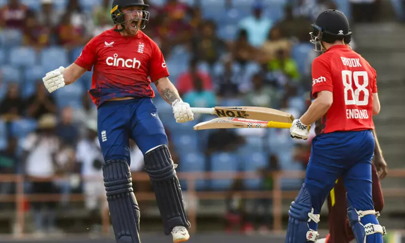 ആറു പന്തിൽ ജയിക്കാൻ 21 റൺസ്; അഞ്ചു പന്തിൽ കളി ജയിപ്പിച്ച് ഹാരി ബ്രൂക്ക്; ത്രില്ലർ പോരിൽ വിൻഡീസിനെ വീഴ്ത്തി ഇംഗ്ലണ്ട്