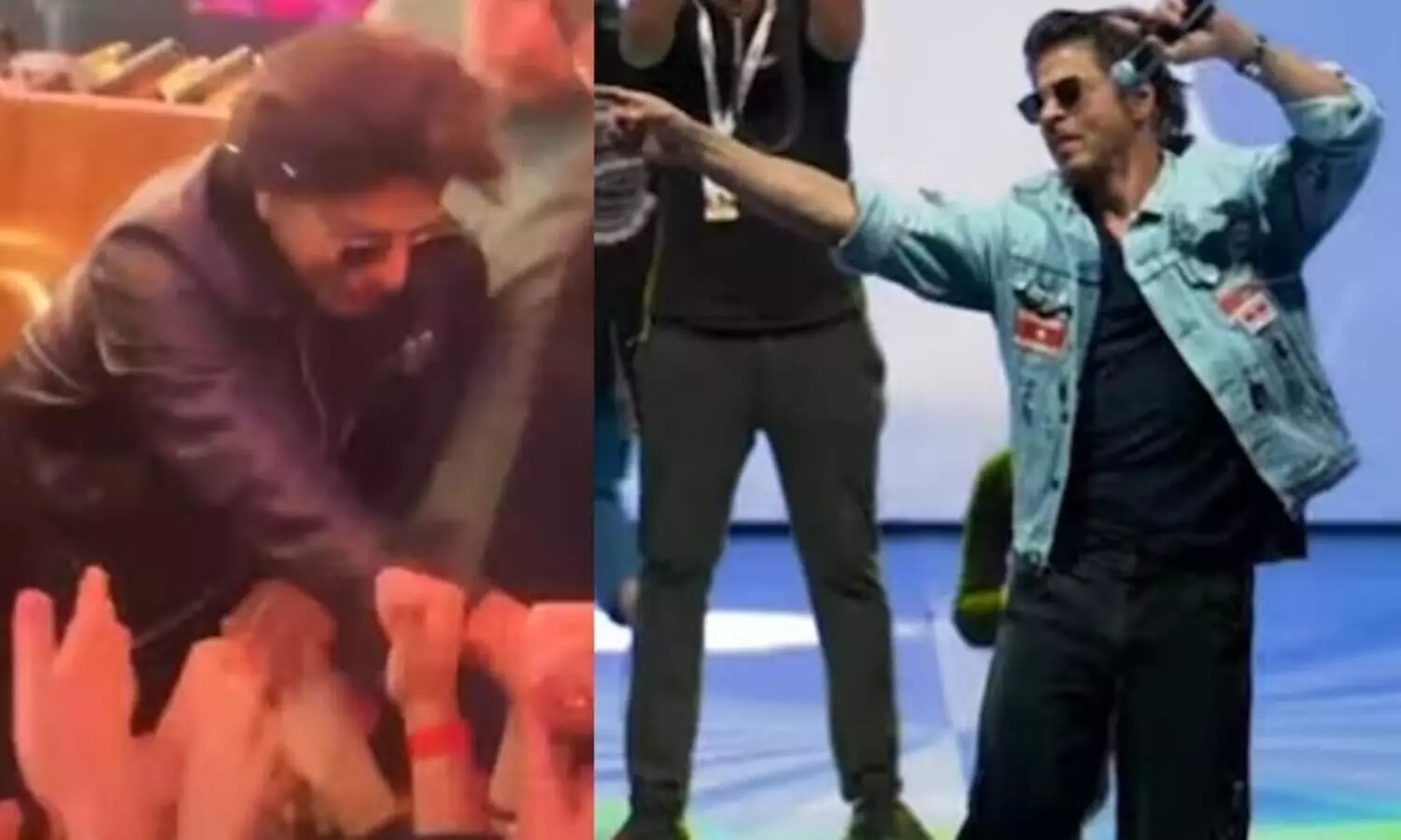 Shah Rukh Khans security comes to his rescue as fans refuse to leave his hand. Watch