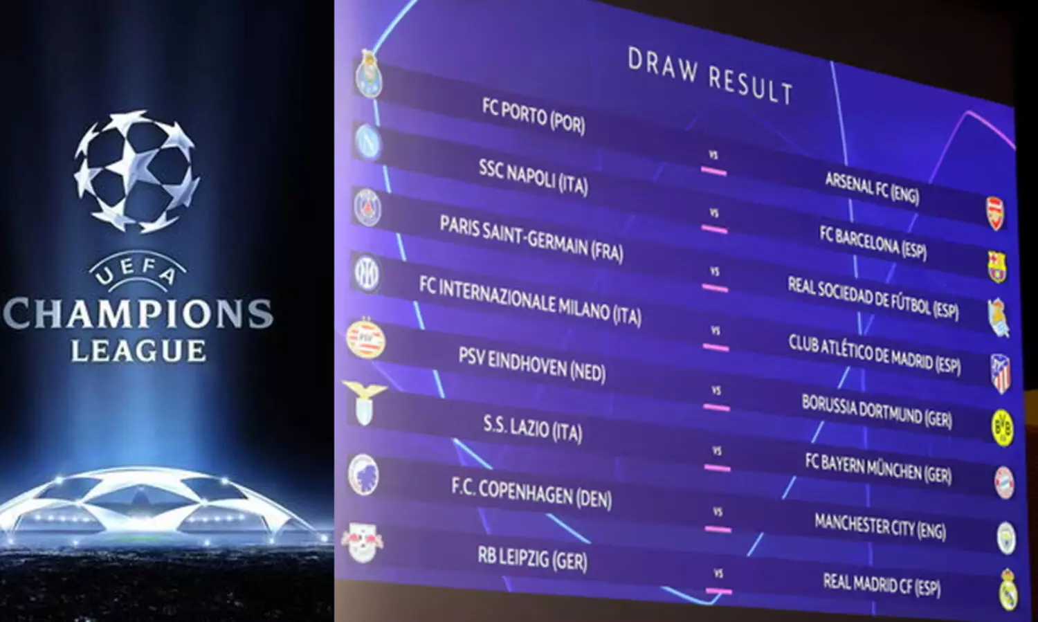 ചാമ്പ്യൻസ് ലീഗ് പ്രീ ക്വാർട്ടർ ലൈനപ്പായി