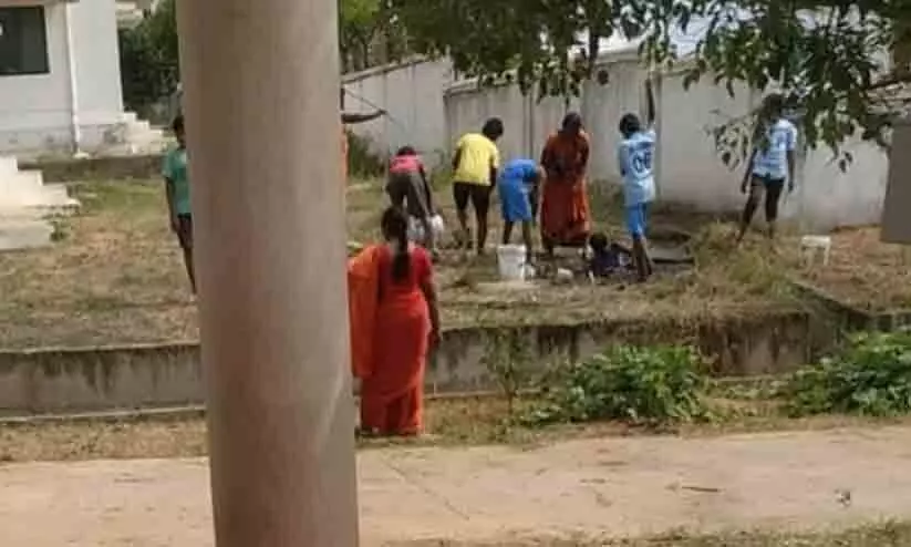 Students made to clean septic tank in Karnataka school, Principal arrested Students made to clean septic tank in Karnataka school, Principal arrested