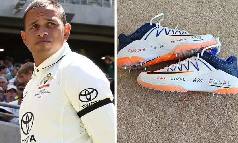 ‘ഭൂതകാലത്തെ തെറ്റുകൾ ആവർത്തിക്കാൻ നാം വിധിക്കപ്പെട്ടിരിക്കുന്നു...’; ഫലസ്തീൻ അനുകൂല ഷൂ വിവാദത്തിൽ പിന്തുണച്ചവർക്ക് നന്ദി പറഞ്ഞ് ഉസ്മാൻ ഖ്വാജ