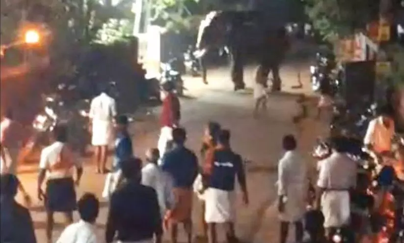 An elephant became violent during the Aratutsavam