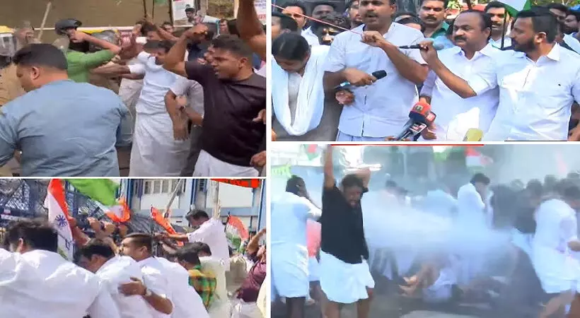 തിരുവനന്തപുരത്ത് കോൺഗ്രസ് മാർച്ചിൽ സംഘർഷം