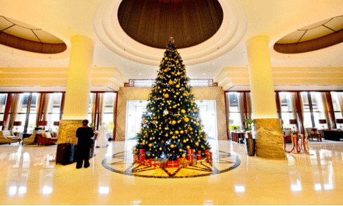 ക്രി​സ്മ​സി​നെ വ​ര​വേ​ൽ​ക്കു​ന്ന​തി​ന്‍റെ ഭാ​ഗ​മാ​യി ഒ​രു​ക്കി​യ ട്രീ