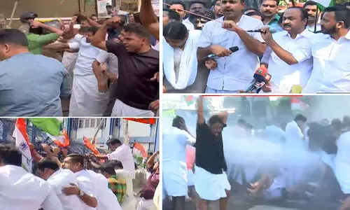 തിരുവനന്തപുരത്ത് കോൺഗ്രസ് മാർച്ചിൽ സംഘർഷം