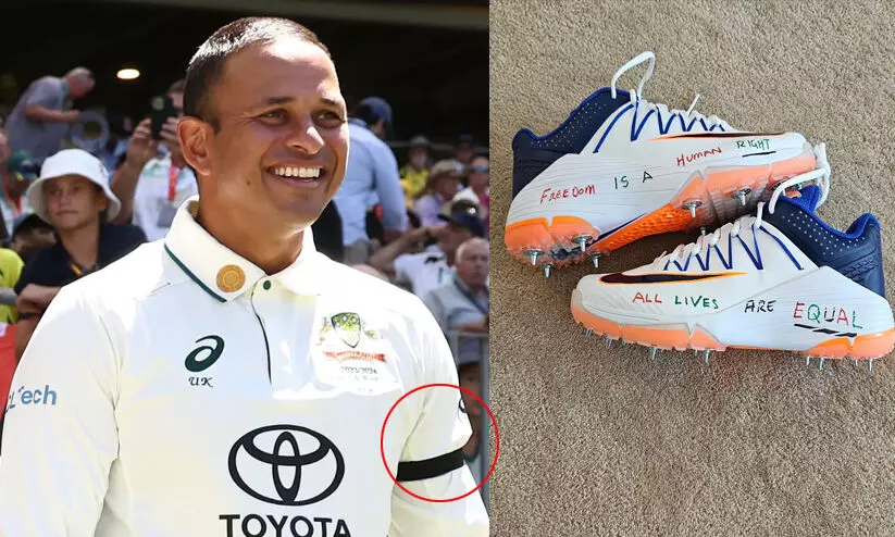 കറുത്ത ആംബാൻഡ് ധരിച്ചത് വ്യക്തിപരമായ വിയോഗത്തിന്, അതിന് ഫലസ്തീനുമായി ബന്ധമില്ലെന്ന് ഉസ്മാൻ ഖ്വാജ