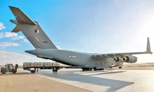 ഗ​സ്സ​യി​ലേ​ക്ക് 20 ട​ൺ കൂ​ടി സ​ഹാ​യ​മെ​ത്തി​ച്ച് ഖത്തർ