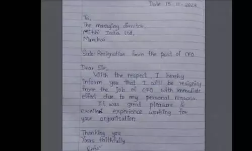 19 കോടി മൂല്യമുള്ള കമ്പനിയുടെ സി.എഫ്.ഒ രാജിക്കത്ത് നൽകിയത് നോട്ട്ബുക്കിൽ നിന്നും കീറിയ പേജിൽ; സോഷ്യൽ മീഡിയയിൽ വൈറൽ